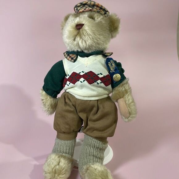 Crosby Brass Button Bears Sports Bear Golfer Player 12" with Standard Plush EUC - Picture 1 of 9